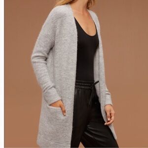 Aritzia Wilfred Free Aronson Open Front Sweater in Grey Sz XXS